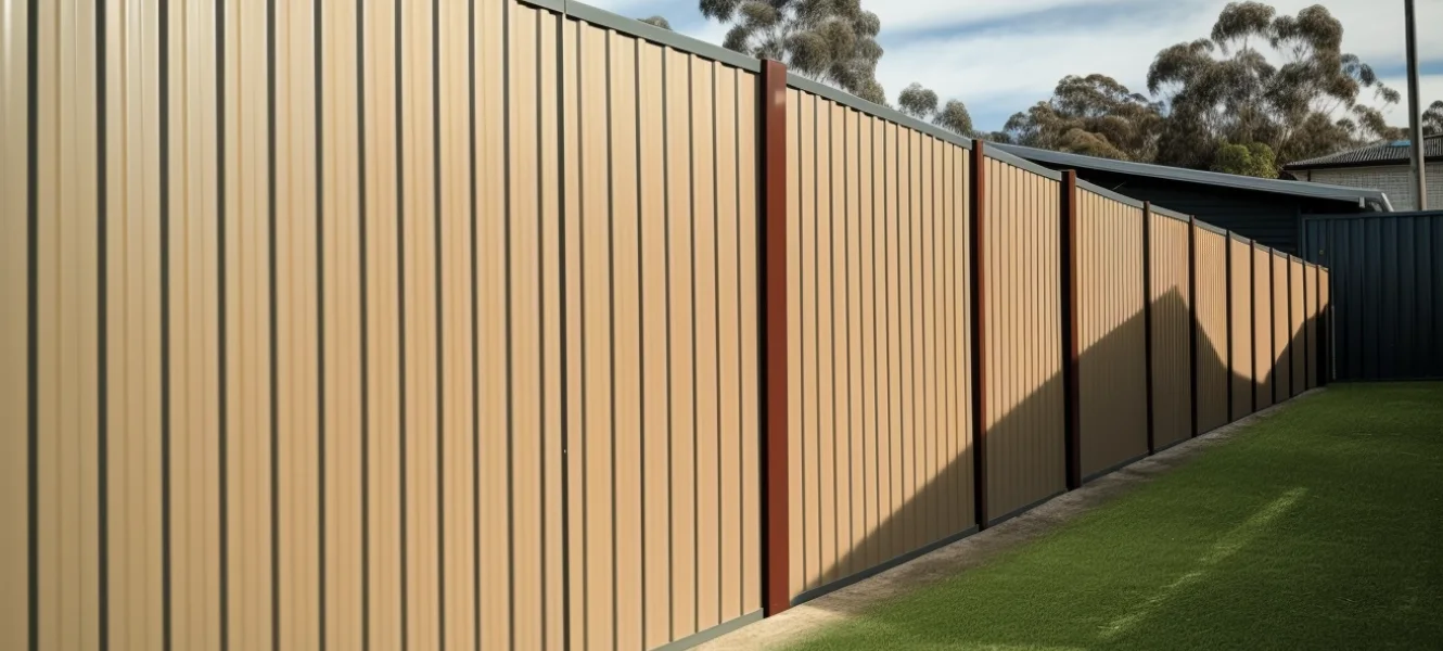 A brown Colorbond fence in Gympie