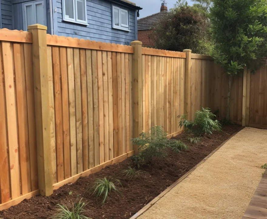 Newly replaced timber fence by Elite Fencing Gympie